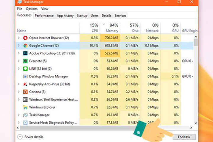 sửa lỗi full disk win 10